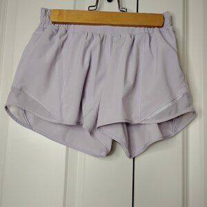 Lululemon Women's Lavender Dew Hotty Hot Low Rise Lined Athletic Shorts Size 4